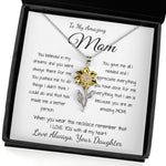 Sunflower Pendant Necklace - Mom Necklace - Gift for Mom from Daughter, Mother's Day Gift