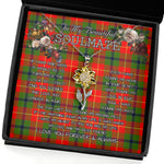 To My Beautiful Soulmate Sunflower Necklace In Your Eyes I Have Found My Home Clan Turnbull Tartan Jewelry For Girlfriend, Tartan Sunflower Pendant Necklace, Scottish Tartan Jewelry, valentine necklace, necklace girlfriend, necklace for wife, cute necklaces for girlfriend, jewelry for girlfriend, to my soulmate necklace, to my future wife necklace