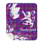 Scotstee Shop - Tartan Blanket Thistle and Lion Scottish Clan Jackson Plaid Blanket - Sherpa Blanket