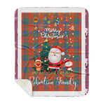 Personalized Gift Tartan Plaid Blanket Clan Robertson Ancient With Funny Santa Snowman Reindeer Merry Christmas Gift Sherpa Blanket, blue plaid sherpa blanket,blue tartan sherpa blanket,Buchan,buffalo plaid sherpa blanket,christmas sherpa blanket,Christmas Throw Blanket