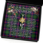 To My Beautiful Soulmate Sunflower Necklace In Your Eyes I Have Found My Home Clan Urquhart Tartan Jewelry For Girlfriend, Tartan Sunflower Pendant Necklace, Scottish Tartan Jewelry, valentine necklace, necklace girlfriend, necklace for wife, cute necklaces for girlfriend, jewelry for girlfriend, to my soulmate necklace, to my future wife necklace