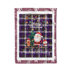 Personalized Gift Tartan Plaid Blanket Clan MacDonald Dress Modern With Funny Santa Snowman Reindeer Merry Christmas Fleece Blanket, Home Living Room, Plaid Blanket, Tartan Blanket, Scottish Blanket, Buffalo fleece blanket, Christmas Blanket