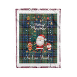 Personalized Gift Tartan Plaid Blanket Clan Nicolson Hunting Ancient With Funny Santa Snowman Reindeer Merry Christmas Fleece Blanket, Home Living Room, Plaid Blanket, Tartan Blanket, Scottish Blanket, Buffalo fleece blanket, Christmas Blanket