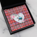 Sea Turtle Necklace Gift for My Beautiful Girlfriend Valentines Necklace Clan Meikle Tartan Blue Turtle Necklace