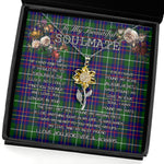To My Beautiful Soulmate Sunflower Necklace In Your Eyes I Have Found My Home Clan Inglis Tartan Jewelry For Girlfriend, Tartan Sunflower Pendant Necklace, Scottish Tartan Jewelry, valentine necklace, necklace girlfriend, necklace for wife, cute necklaces for girlfriend, jewelry for girlfriend, to my soulmate necklace, to my future wife necklace