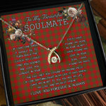 To My Beautiful Soulmate Necklace In Your Eyes I Have Found My Home Clan MacAlister of Glenbarr Tartan Wishbone Dancing Necklace
