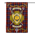 House Flag - Broun Modern Irish Shield Celtic Cross Tartan Garden Flag St Patrick's Day Garden Flag