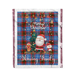 Personalized Gift Tartan Plaid Blanket Clan Skirving With Funny Santa Snowman Reindeer Merry Christmas Fleece Blanket, Home Living Room, Plaid Blanket, Tartan Blanket, Scottish Blanket, Buffalo fleece blanket, Christmas Blanket