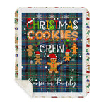 Personalized Gift Tartan Plaid Blanket Clan Cameron of Erracht Ancient With Christmas Cookie Baking Crew Christmas Gift Sherpa Blanket, tartan sherpa blanket,buffalo plaid sherpa blanket,christmas sherpa blanket,Christmas Throw Blanket,green plaid sherpa blanket,green sherpa blanket