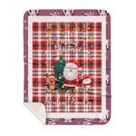 Personalized Gift Tartan Plaid Blanket Clan Renton With Funny Santa Snowman Reindeer Merry Christmas Gift Sherpa Blanket, blue plaid sherpa blanket,blue tartan sherpa blanket,Buchan,buffalo plaid sherpa blanket,christmas sherpa blanket,Christmas Throw Blanket