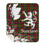 Sherpa Blanket - Tartan Blanket Thistle and Lion Scottish Clan Graham Red Plaid Blanket, plaid sherpa blanket queen,purple sherpa blanket,queen sherpa blanket,queen size sherpa blanket,red sherpa blanket,scottish tartan blankets,sherpa blanket,sherpa christmas blanket