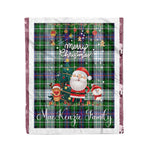 Personalized Gift Tartan Plaid Blanket Clan MacKenzie Dress Modern With Funny Santa Snowman Reindeer Merry Christmas Fleece Blanket, Home Living Room, Plaid Blanket, Tartan Blanket, Scottish Blanket, Buffalo fleece blanket, Christmas Blanket