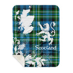 Sherpa Blanket - Tartan Blanket Thistle and Lion Scottish Clan Arbuthnott Hunting Plaid Blanket, plaid sherpa blanket queen,purple sherpa blanket,queen sherpa blanket,queen size sherpa blanket,red sherpa blanket,scottish tartan blankets,sherpa blanket,sherpa christmas blanket