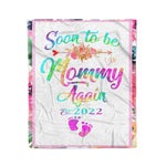 Scotstee Shop - Personalized Gift Womens Soon to be Mommy Again 2022 Mother's Day Fleece Blanket