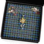 To My Beautiful Soulmate Sunflower Necklace In Your Eyes I Have Found My Home Clan Guthrie Modern Tartan Jewelry For Girlfriend, Tartan Sunflower Pendant Necklace, Scottish Tartan Jewelry, valentine necklace, necklace girlfriend, necklace for wife, cute necklaces for girlfriend, jewelry for girlfriend, to my soulmate necklace, to my future wife necklace