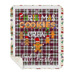 Personalized Gift Tartan Plaid Blanket Clan Little Dress With Christmas Cookie Baking Crew Christmas Gift Sherpa Blanket, tartan sherpa blanket,buffalo plaid sherpa blanket,christmas sherpa blanket,Christmas Throw Blanket,green plaid sherpa blanket,green sherpa blanket