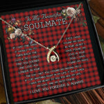 To My Beautiful Soulmate Necklace In Your Eyes I Have Found My Home Clan MacIver Red Tartan Wishbone Dancing Necklace