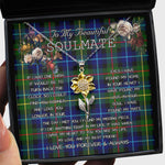 To My Beautiful Soulmate Sunflower Necklace In Your Eyes I Have Found My Home Clan Smith Modern Tartan Jewelry For Girlfriend