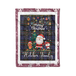Personalized Gift Tartan Plaid Blanket Clan Fletcher Of Dunans With Funny Santa Snowman Reindeer Merry Christmas Fleece Blanket, Home Living Room, Plaid Blanket, Tartan Blanket, Scottish Blanket, Buffalo fleece blanket, Christmas Blanket