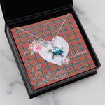 Sea Turtle Necklace Gift for My Beautiful Girlfriend Valentines Necklace Clan Sinclair Ancient Tartan Blue Turtle Necklace