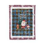Personalized Gift Tartan Plaid Blanket Clan Anderson With Funny Santa Snowman Reindeer Merry Christmas Fleece Blanket, Home Living Room, Plaid Blanket, Tartan Blanket, Scottish Blanket, Buffalo fleece blanket, Christmas Blanket