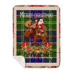 Personalized Gift Plaid Tartan Blanket Clan Whitelaw Modern With Moose Lover Xmas Gift Santa Riding Buffalo Plaid Christmas Sherpa Blanket