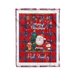 Personalized Gift Tartan Plaid Blanket Clan Rait With Funny Santa Snowman Reindeer Merry Christmas Fleece Blanket, Home Living Room, Plaid Blanket, Tartan Blanket, Scottish Blanket, Buffalo fleece blanket, Christmas Blanket