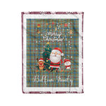 Personalized Gift Tartan Plaid Blanket Clan Balfour With Funny Santa Snowman Reindeer Merry Christmas Fleece Blanket, Home Living Room, Plaid Blanket, Tartan Blanket, Scottish Blanket, Buffalo fleece blanket, Christmas Blanket