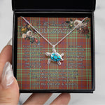 Sea Turtle Necklace To My Beautiful Soulmate Necklace In Your Eyes I Have Found My Home Clan MacGillivray Ancient Tartan Blue Turtle Necklace, Valentine Necklace Gift for Girlfriend Clan Mitchell Ancient Tartan Sunflower Pendant Necklace, Scottish Tartan Jewelry, valentine necklace, necklace girlfriend, necklace for wife, cute necklaces for girlfriend, jewelry for girlfriend, to my soulmate necklace, to my future wife necklace