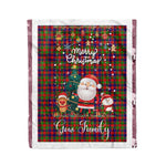 Personalized Gift Tartan Plaid Blanket Clan Gow With Funny Santa Snowman Reindeer Merry Christmas Fleece Blanket, Christmas Blanket, Plaid Blanket, Tartan Blanket,Scottish Blanket