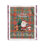 Personalized Gift Tartan Plaid Blanket Clan MacKintosh Ancient With Funny Santa Snowman Reindeer Merry Christmas Fleece Blanket, Home Living Room, Plaid Blanket, Tartan Blanket, Scottish Blanket, Buffalo fleece blanket, Christmas Blanket