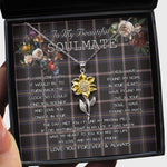 To My Beautiful Soulmate Sunflower Necklace In Your Eyes I Have Found My Home Clan Navy Dress Blue Tartan Jewelry For Girlfriend