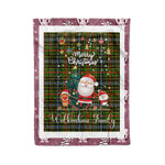 Personalized Gift Tartan Plaid Blanket Clan Walkinshaw With Funny Santa Snowman Reindeer Merry Christmas Fleece Blanket, Home Living Room, Plaid Blanket, Tartan Blanket, Scottish Blanket, Buffalo fleece blanket, Christmas Blanket