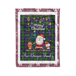 Personalized Gift Tartan Plaid Blanket Clan MacBrayne With Funny Santa Snowman Reindeer Merry Christmas Fleece Blanket, Home Living Room, Plaid Blanket, Tartan Blanket, Scottish Blanket, Buffalo fleece blanket, Christmas Blanket