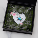 Sea Turtle Necklace Gift for My Beautiful Girlfriend Valentines Necklace Clan MacLean Hunting Tartan Blue Turtle Necklace