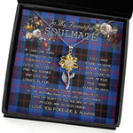 To My Beautiful Soulmate Sunflower Necklace In Your Eyes I Have Found My Home Clan Angus Modern Tartan Jewelry For Girlfriend, Tartan Sunflower Pendant Necklace, Scottish Tartan Jewelry, valentine necklace, necklace girlfriend, necklace for wife, cute necklaces for girlfriend, jewelry for girlfriend, to my soulmate necklace, to my future wife necklace