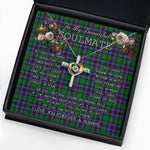 To My Beautiful Soulmate Necklace In Your Eyes I Have Found My Home Clan Hunter of Peeblesshire Tartan Cross Dancing Necklace