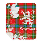Sherpa Blanket - Tartan Blanket Thistle and Lion Scottish Clan MacLaine of Loch Buie Plaid Blanket, plaid sherpa blanket queen,purple sherpa blanket,queen sherpa blanket,queen size sherpa blanket,red sherpa blanket,scottish tartan blankets,sherpa blanket,sherpa christmas blanket