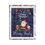 Personalized Gift Tartan Plaid Blanket Clan Fleming With Funny Santa Snowman Reindeer Merry Christmas Fleece Blanket, Home Living Room, Plaid Blanket, Tartan Blanket, Scottish Blanket, Buffalo fleece blanket, Christmas Blanket