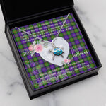 Sea Turtle Necklace Gift for My Beautiful Girlfriend Valentines Necklace Clan Cameron Tartan Blue Turtle Necklace
