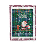 Personalized Gift Tartan Plaid Blanket Clan Urquhart Ancient With Funny Santa Snowman Reindeer Merry Christmas Fleece Blanket, Home Living Room, Plaid Blanket, Tartan Blanket, Scottish Blanket, Buffalo fleece blanket, Christmas Blanket