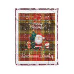 Personalized Gift Tartan Plaid Blanket Clan Buchanan Old Set Weathered With Funny Santa Snowman Reindeer Merry Christmas Fleece Blanket, Home Living Room, Plaid Blanket, Tartan Blanket, Scottish Blanket, Buffalo fleece blanket, Christmas Blanket