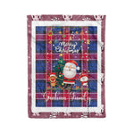 Personalized Gift Tartan Plaid Blanket Clan Graham Of Menteith Pink With Funny Santa Snowman Reindeer Merry Christmas Fleece Blanket, Christmas Blanket, Plaid Blanket, Tartan Blanket,Scottish Blanket