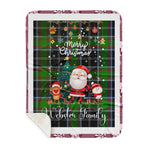 Personalized Gift Tartan Plaid Blanket Clan Webster With Funny Santa Snowman Reindeer Merry Christmas Gift Sherpa Blanket, blue plaid sherpa blanket,blue tartan sherpa blanket,Buchan,buffalo plaid sherpa blanket,christmas sherpa blanket,Christmas Throw Blanket
