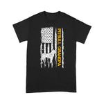 Scotstee Shop - Vintage USA American Flag Pitbull Grandpa Pittie Silhouette 4th Of July Shirt