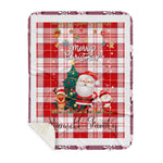 Personalized Gift Tartan Plaid Blanket Clan Maxwell Plaid With Funny Santa Snowman Reindeer Merry Christmas Gift Sherpa Blanket, blue plaid sherpa blanket,blue tartan sherpa blanket,Buchan,buffalo plaid sherpa blanket,christmas sherpa blanket,Christmas Throw Blanket