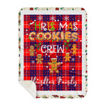 Personalized Gift Tartan Plaid Blanket Clan Hamilton With Christmas Cookie Baking Crew Christmas Gift Sherpa Blanket, tartan sherpa blanket,buffalo plaid sherpa blanket,christmas sherpa blanket,Christmas Throw Blanket,green plaid sherpa blanket,green sherpa blanket