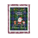 Personalized Gift Tartan Plaid Blanket Clan Paterson With Funny Santa Snowman Reindeer Merry Christmas Fleece Blanket, Home Living Room, Plaid Blanket, Tartan Blanket, Scottish Blanket, Buffalo fleece blanket, Christmas Blanket