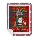 Personalized Gift Tartan Plaid Blanket Clan MacDuff With Funny Santa Snowman Reindeer Merry Christmas Gift Sherpa Blanket, blue plaid sherpa blanket,blue tartan sherpa blanket,Buchan,buffalo plaid sherpa blanket,christmas sherpa blanket,Christmas Throw Blanket