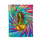 Scotstee Shop - Fleece Blanket - Scotstee Shop Blanket Hippie Alien Space Yoga Zen Meditation Tie-Dye Colorful Rainbow Hippie Fleece Blanket
